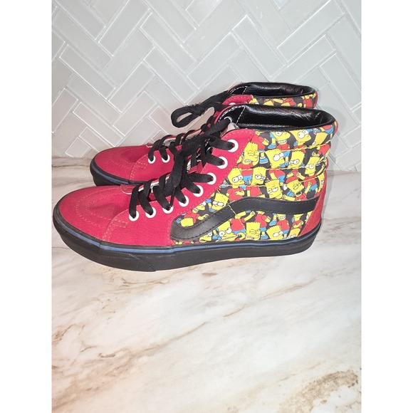 Vans Sk8 Hi The Simpsons Bart Black White Red Mens Size 7 Rare